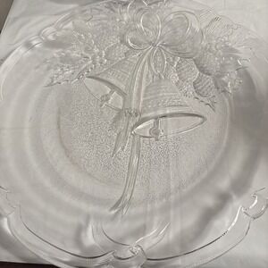 Vintage Mikasa Crystal Holiday Bells Hostess Platter RC197/516 14 3/4"
